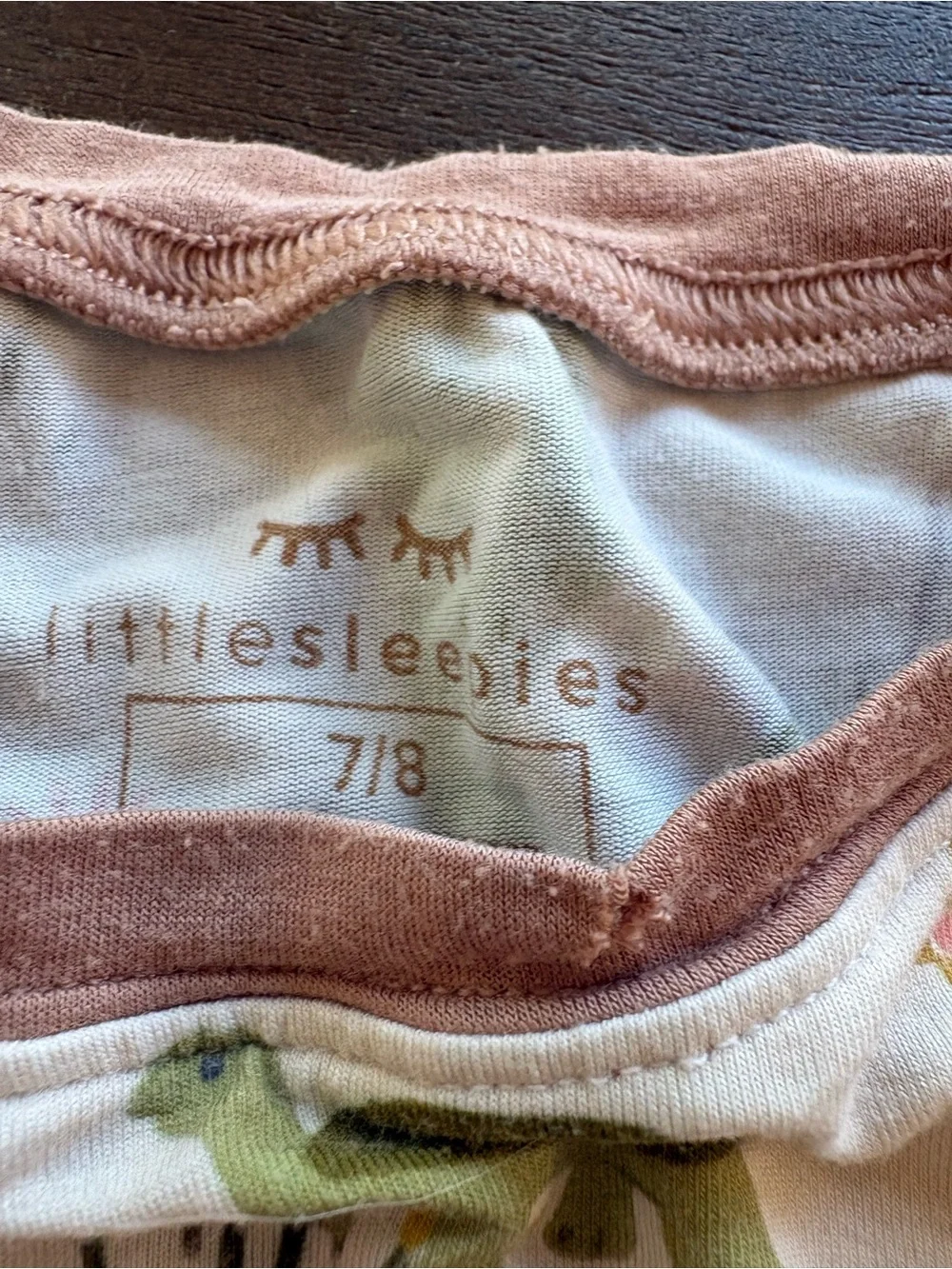 Little Sleepies Cream Desert Horse Print Pajama Set with Pink-Tan Cuffs